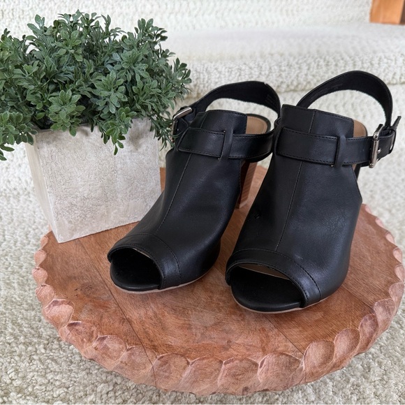 Black Women's Heeled Shoes With Buckles. - Picture 2 of 12